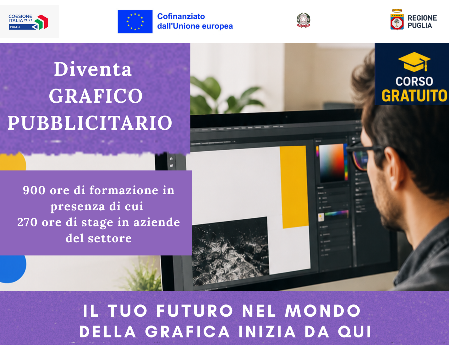 Corso gratuito come Grafico pubblicitario - Regione Puglia Corso gratuito come Grafico pubblicitario - Regione Puglia