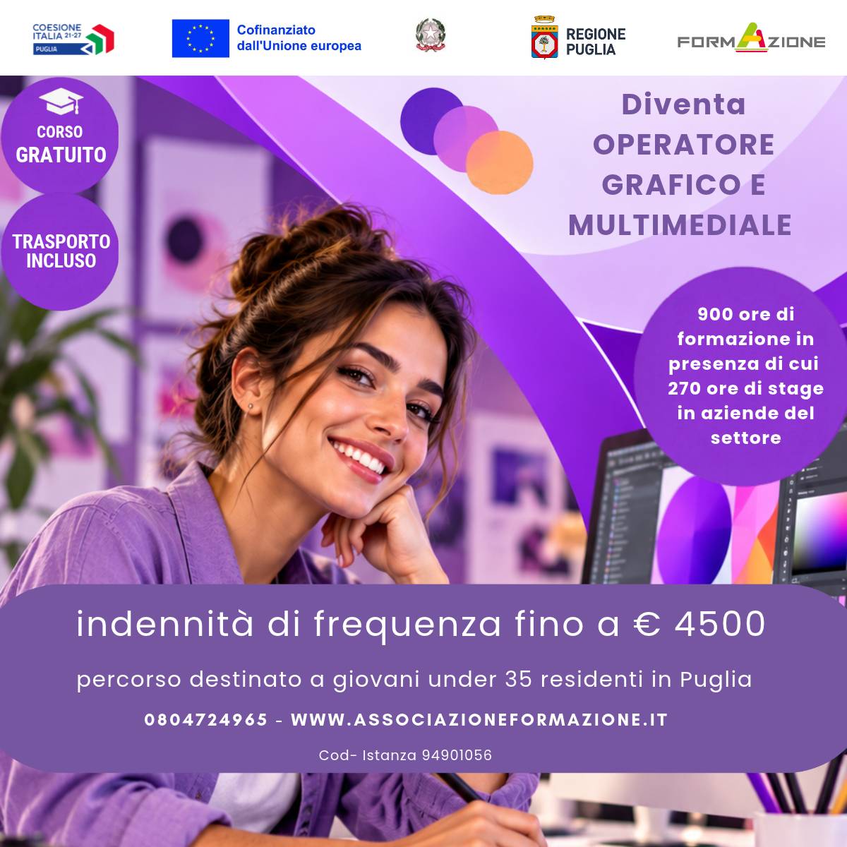 Corso gratuito come Grafico pubblicitario - Regione Puglia